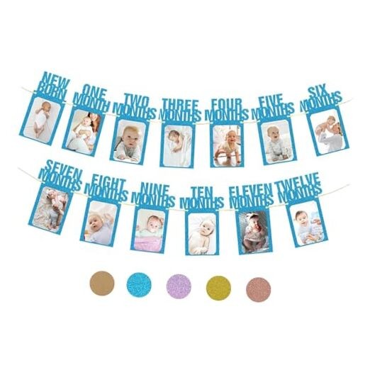 First Birthday Decorations for Boy from Newborn to 12 Months, 1st Birthday Blue gallery