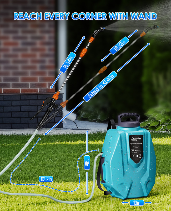 3.2 Gallon Battery Powered Backpack Sprayer with 2 Battey and 6 Nozzles for Lawn gallery