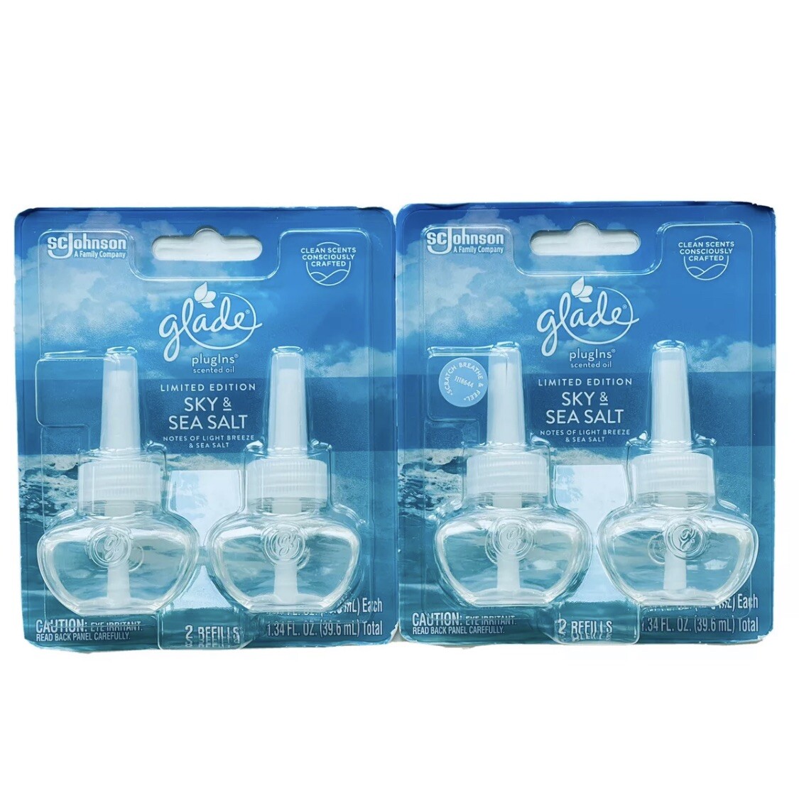 2 SCJohnson Glade PlugIn Sky & Sea Salt Scent Limited Edition 2Pk Refill 1.34oz gallery