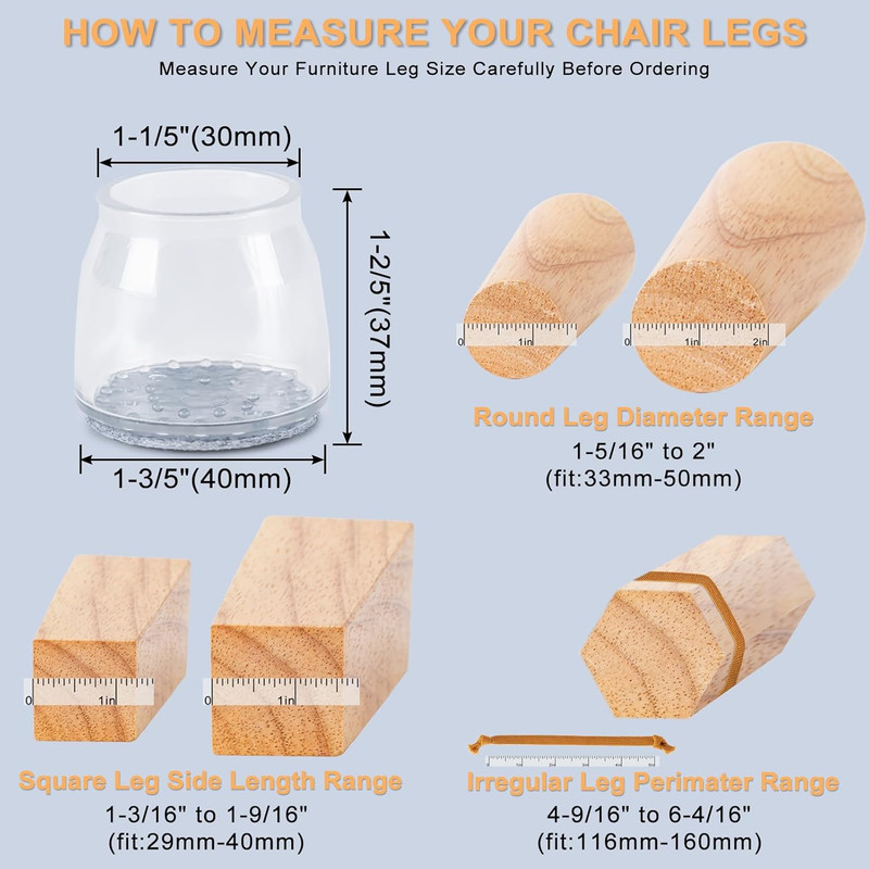 36 Pack Upgraded Ruby Slider Chair Leg Protector Hardwood Floors Fits All Shape gallery