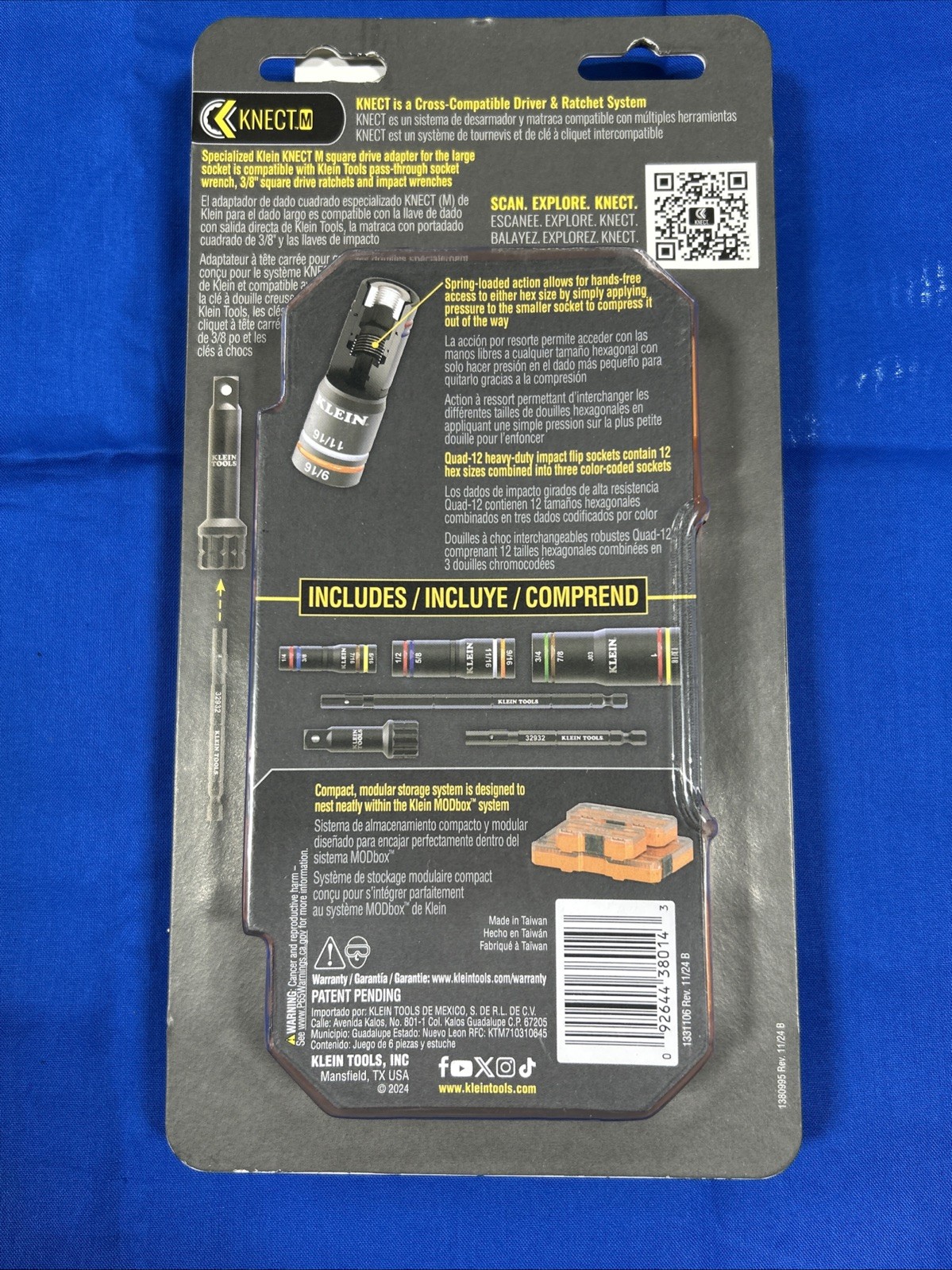 NEW - Klein Tools 653QS - QUAD 12 HEAVY DUTY IMPACT FLIP SOCKETS - FREE SHIPPING gallery