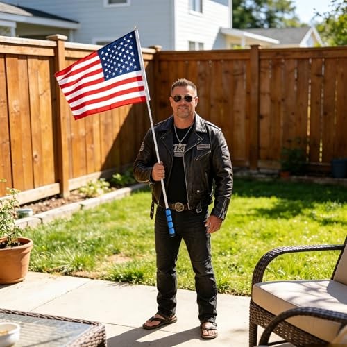 -Pack Assorted Color Telescoping Handheld Flagpole, 63'' Portable Stainless 8 gallery