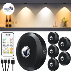 Puck Lights with Remote Control, Rechargeable under Cabinet Lights, 1200Mah Batt