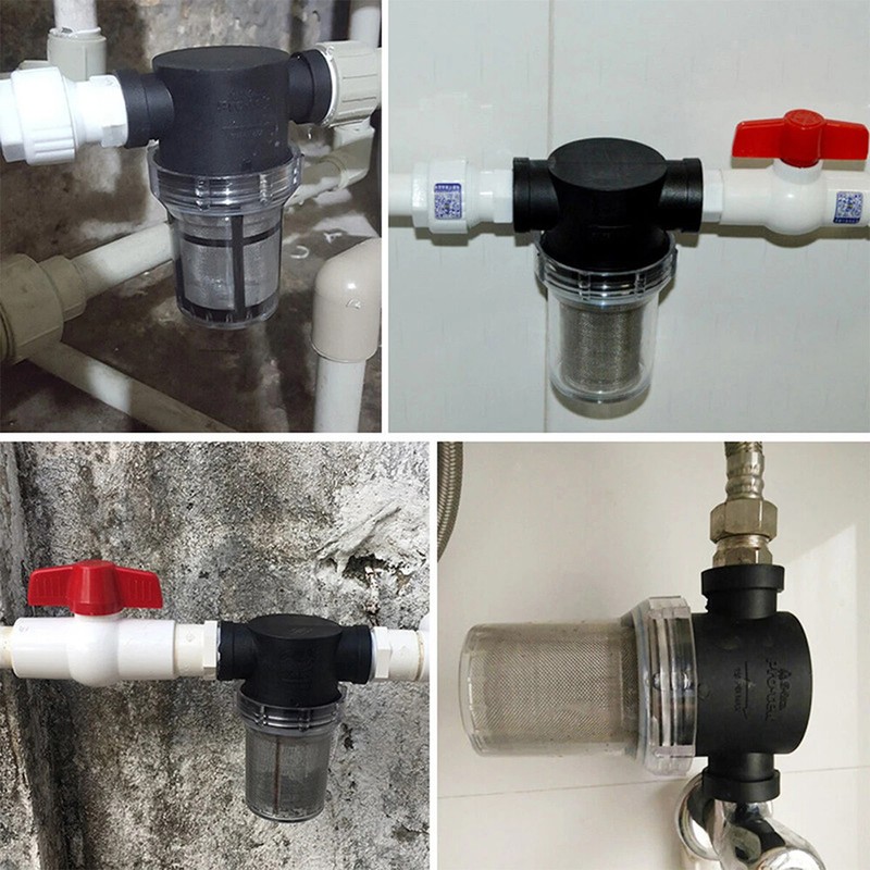 3/4" 1/2" 1" Inline Filter Strainer Water Pump High Flow Pipeline Filter 40 Mesh gallery
