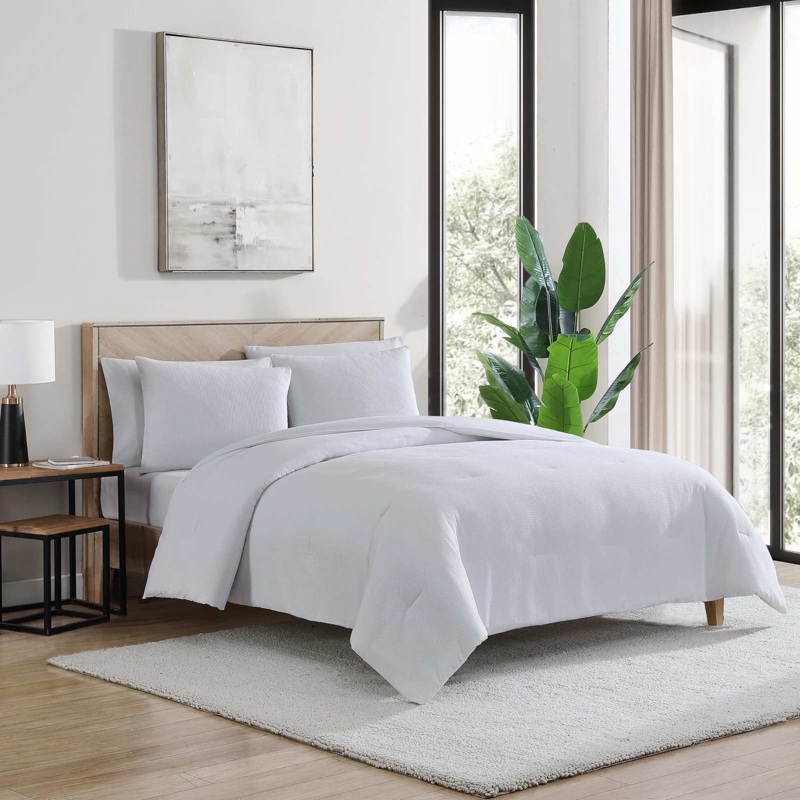 TRUE COMFORT WAFFLE COMFORTER SET TWIN/TWIN XL WHITE gallery
