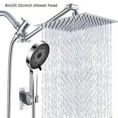 Shower Head with Handheld Spray Combo with 11” Angle Adjustable Extension Arm