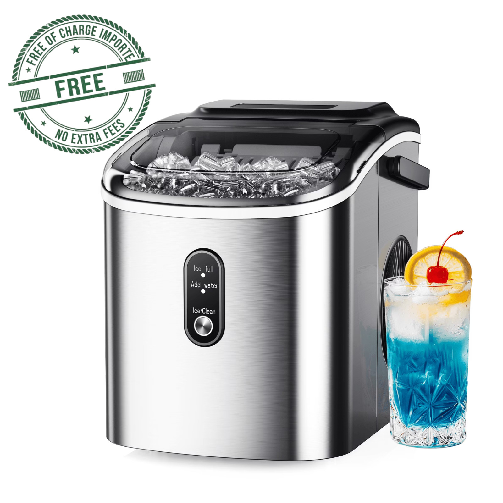 Simzlife Countertop Ice Maker Handle Portable 9 Bullet Ice In 6 Mins, 26Lbs/24H gallery