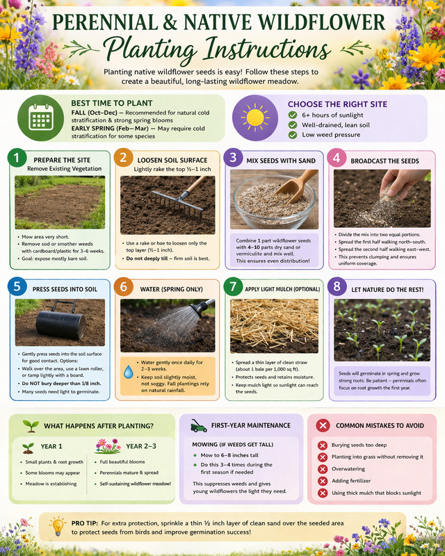 1/2 Pound Western Oregon Bulk Wildflower Seed Mix 1/2lb Covers 1,500sq-ft gallery