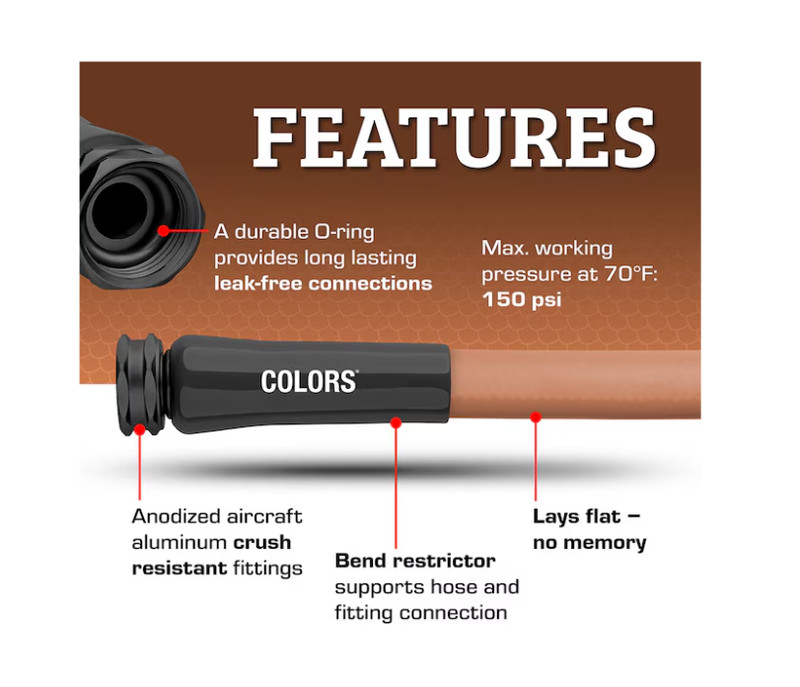 Flexzilla COLORS 5/8-in x 25-ft Premium -Duty Kink Free Hybrid polymer Red Hose gallery