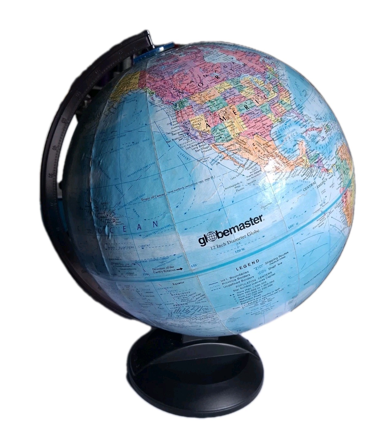GlobeMaster 12" Tabletop Rotating Multicolor World Globe *see aging As Is* gallery