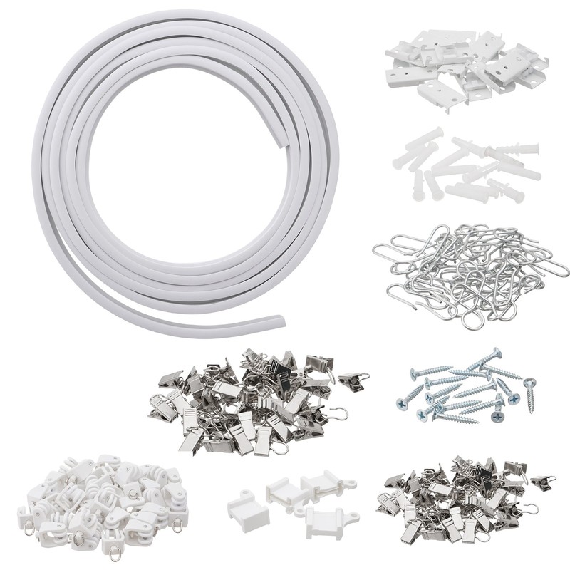 Flexible Bendable Ceiling Curtain Track, 16.4ft (5M) Curved, Mount for Rail gallery