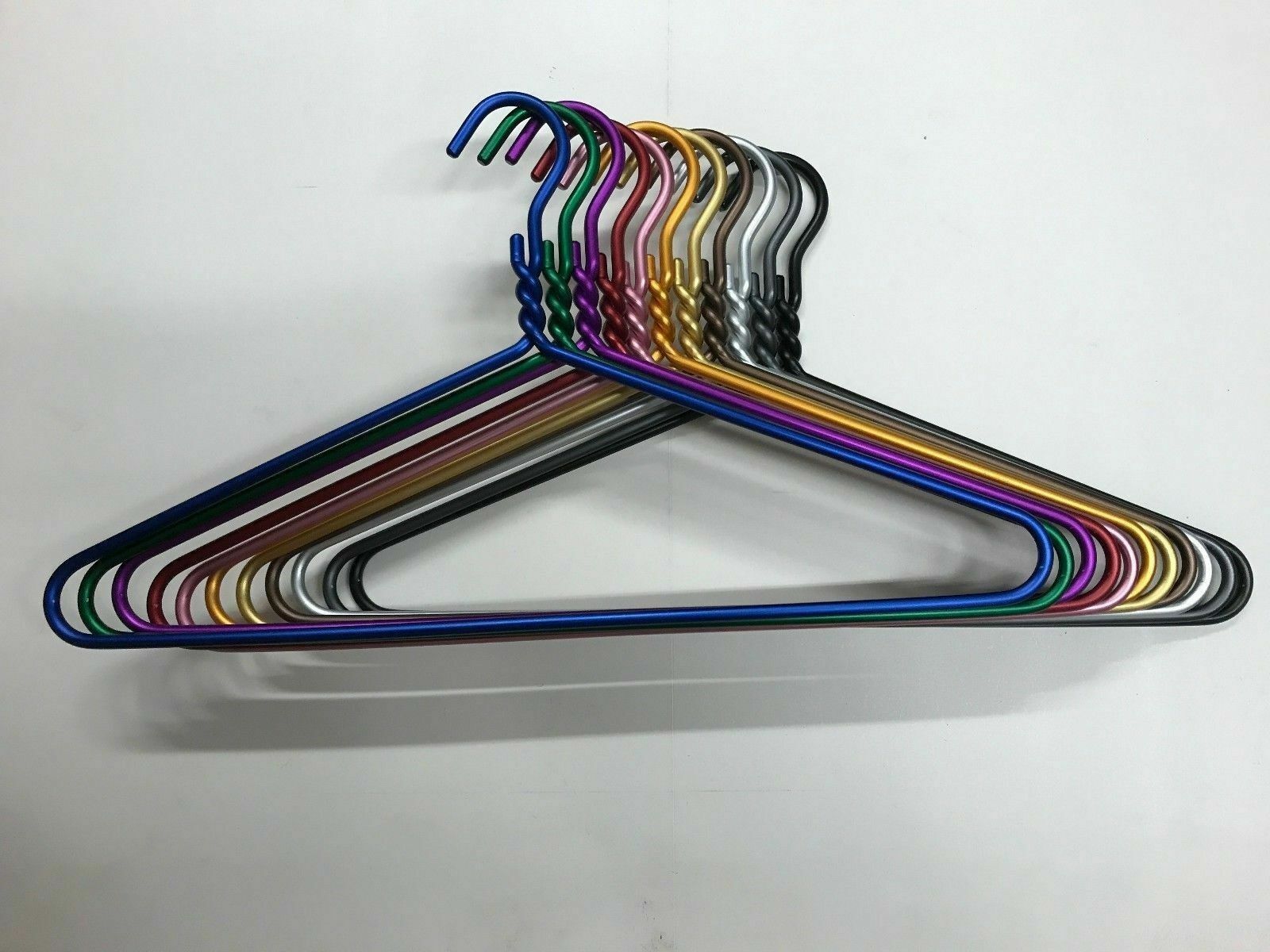 48 PACK Colorful DODCO Heavy Duty Clothes Coat Hanger Aluminum Metal Made in USA gallery