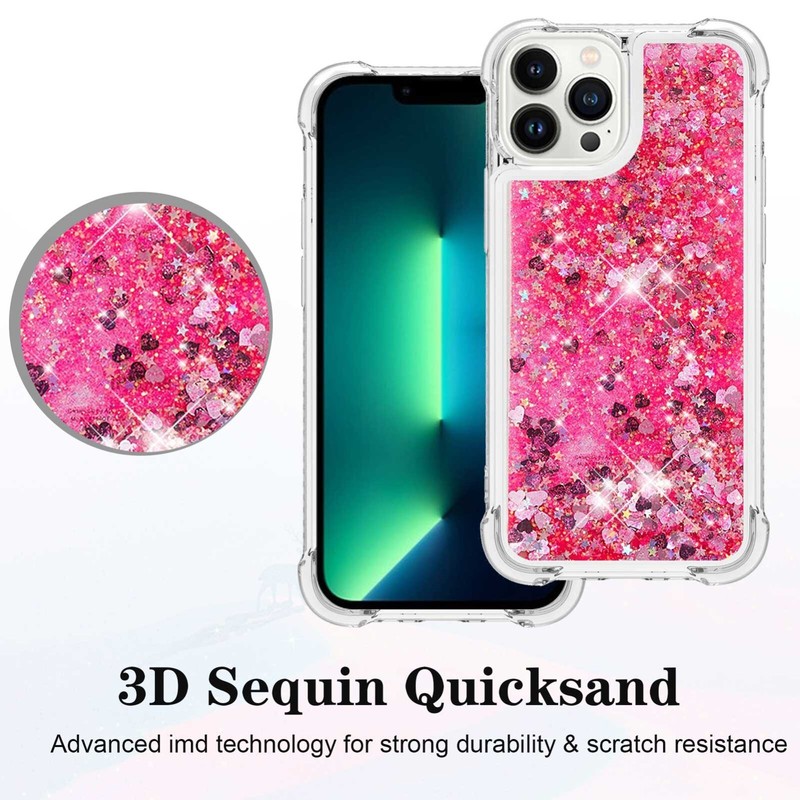 For iPhone 16 Plus 15 14 13 Pro Max Liquid Glitter Shockproof Case Cover gallery