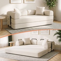 Space-Saving Compression Sofa Corduroy Skin-friendly Sleeper Bed Instant Setup