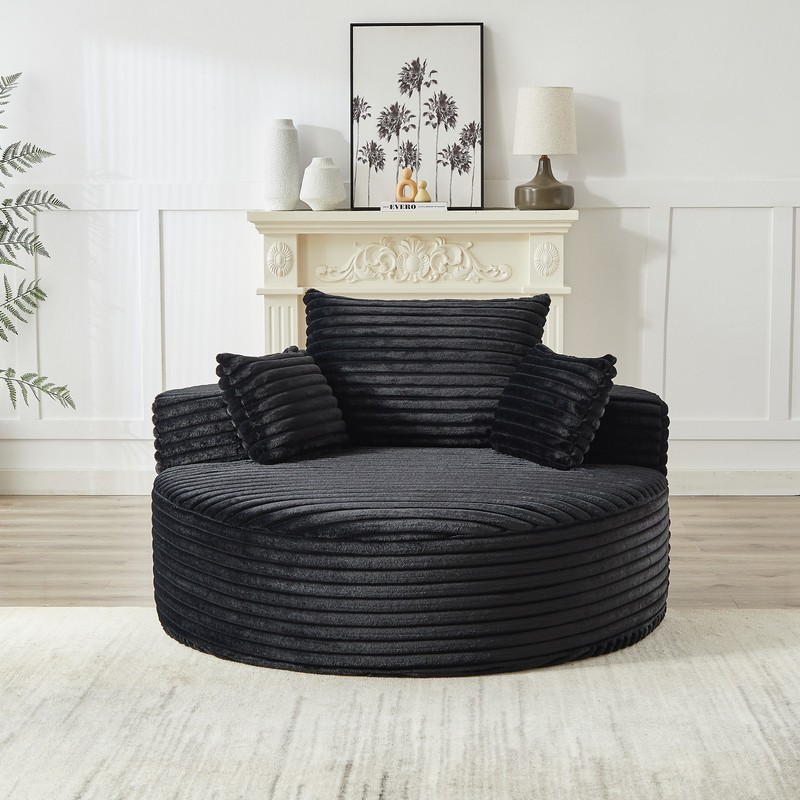 Oversized Round Modular Chaise Lounge Sofa Couch w/Pillows Deep Seat Apartment gallery