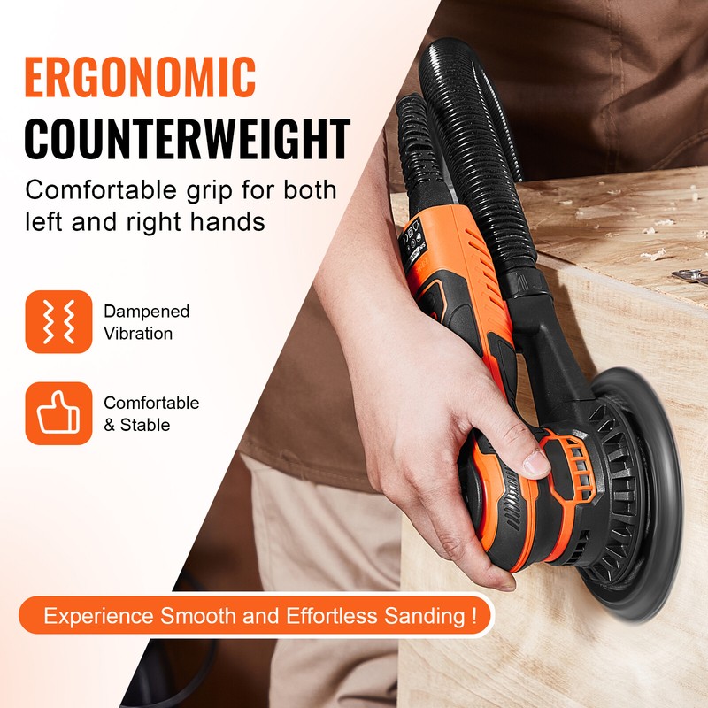 Random Orbital Sander 6'' Palm Sander 10000 PRM 10 PCS Sandpapers 6 Speeds gallery