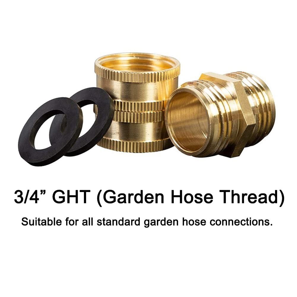 3/4" GHT Thread Brass Garden Hose Connector Include Double Female Dual Swivel... gallery