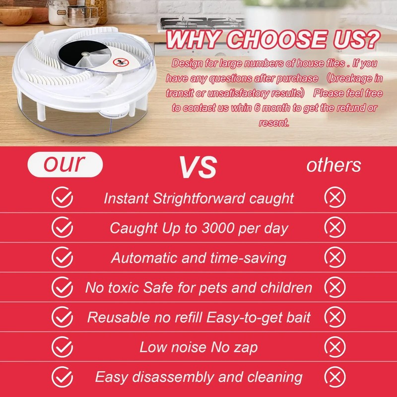 Electric Fly Trap Automatic Fly Catcher Rotating Fly Pest Repellent Kitchen Tool gallery