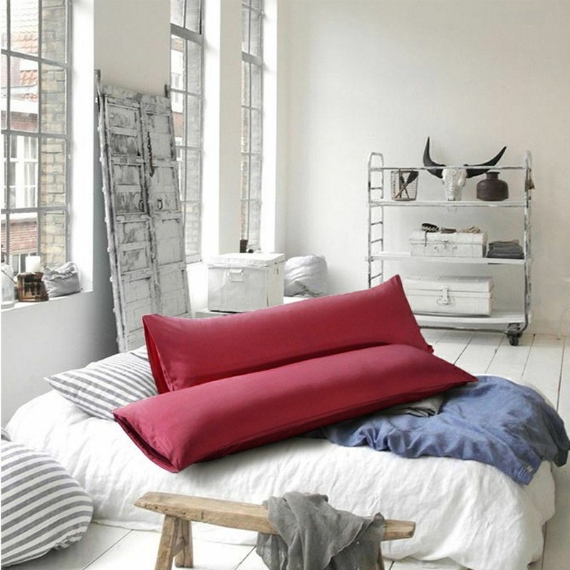 Luxurious Satin Silk Pillowcase Soft Bedding Standard Queen King Pillow Cover US gallery