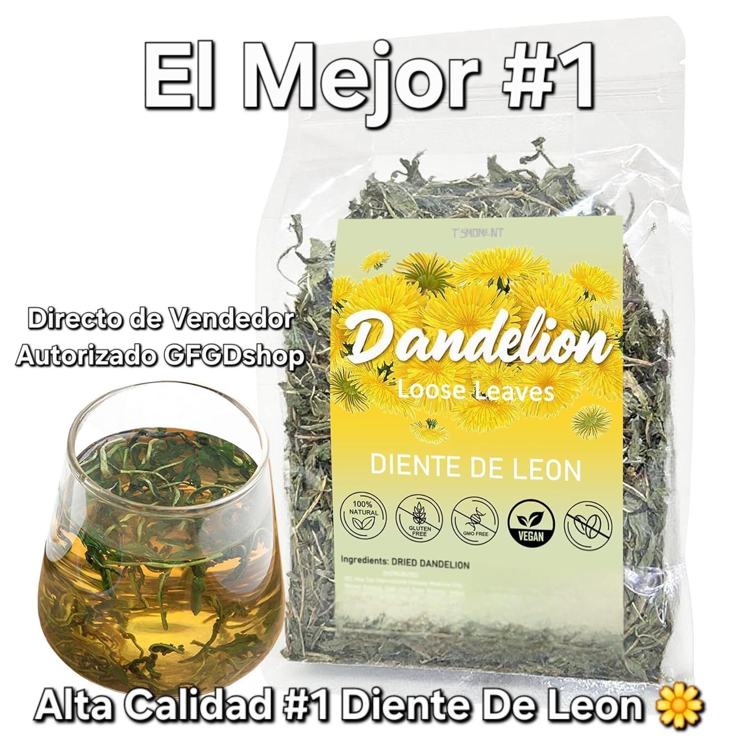 Diente De Leon Te Hoja Seca (Dandelion Tea) Loose Leaf, Herbal Tea 100% Natural gallery