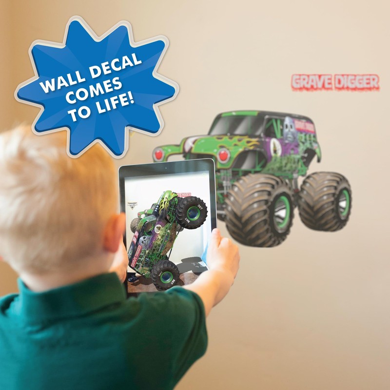 Monster Jam Wall Decals - 23" Grave Digger Wall Stickers with 3D Augmented Re... gallery