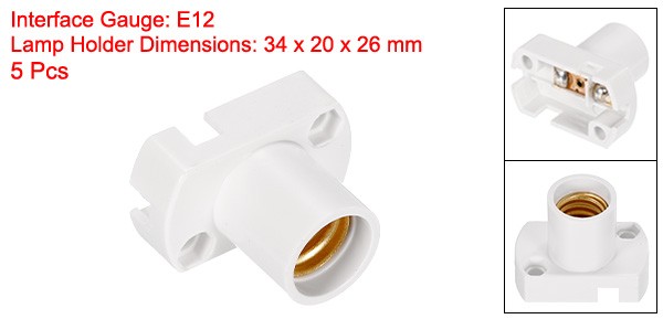 5Pcs Screw-In E12 Mini Bulb Holder Screw Type Beads Lamp Bases Socket White gallery