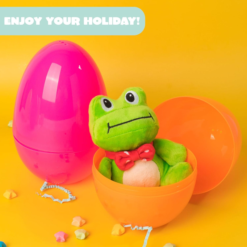 12pcs 7in Jumbo Plastic Easter Eggs Bright Solid Colors Basket Stuffers Toy Gift gallery