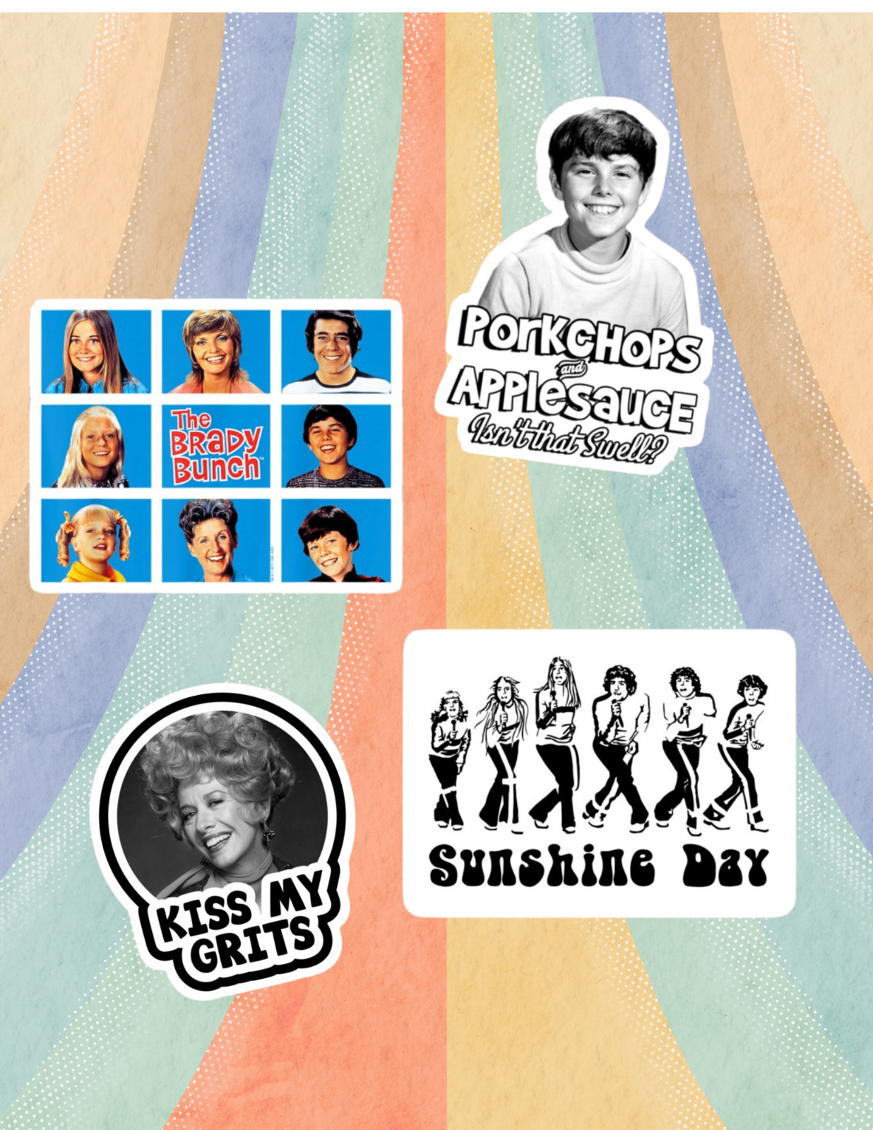 Brady Bunch Retro Tv 4pc Sticker Pack gallery