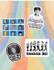 Brady Bunch Retro Tv 4pc Sticker Pack