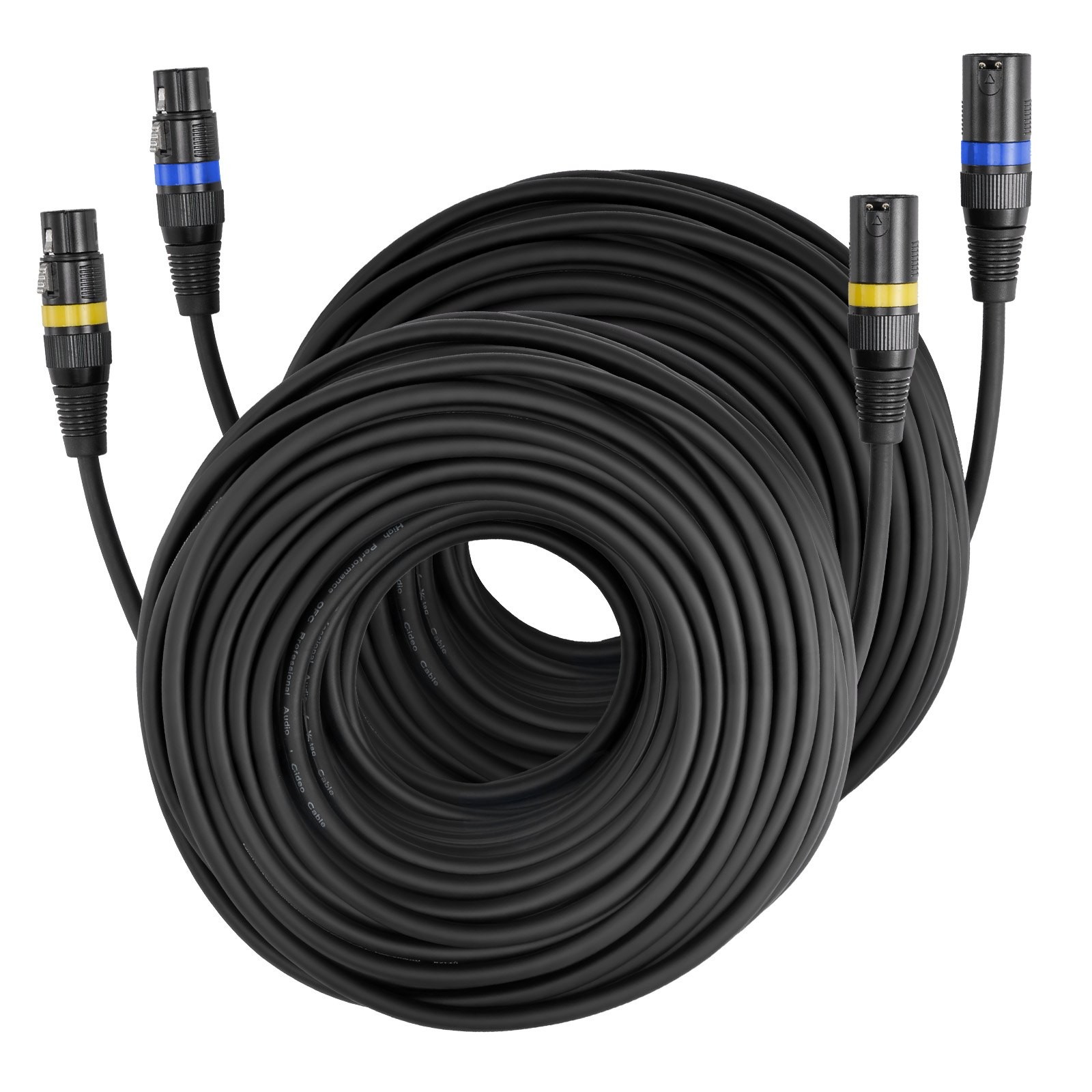 XLR Cable 100 ft, 2 Pack, Shielded Balanced DMX Male to Female Microphone Cables gallery