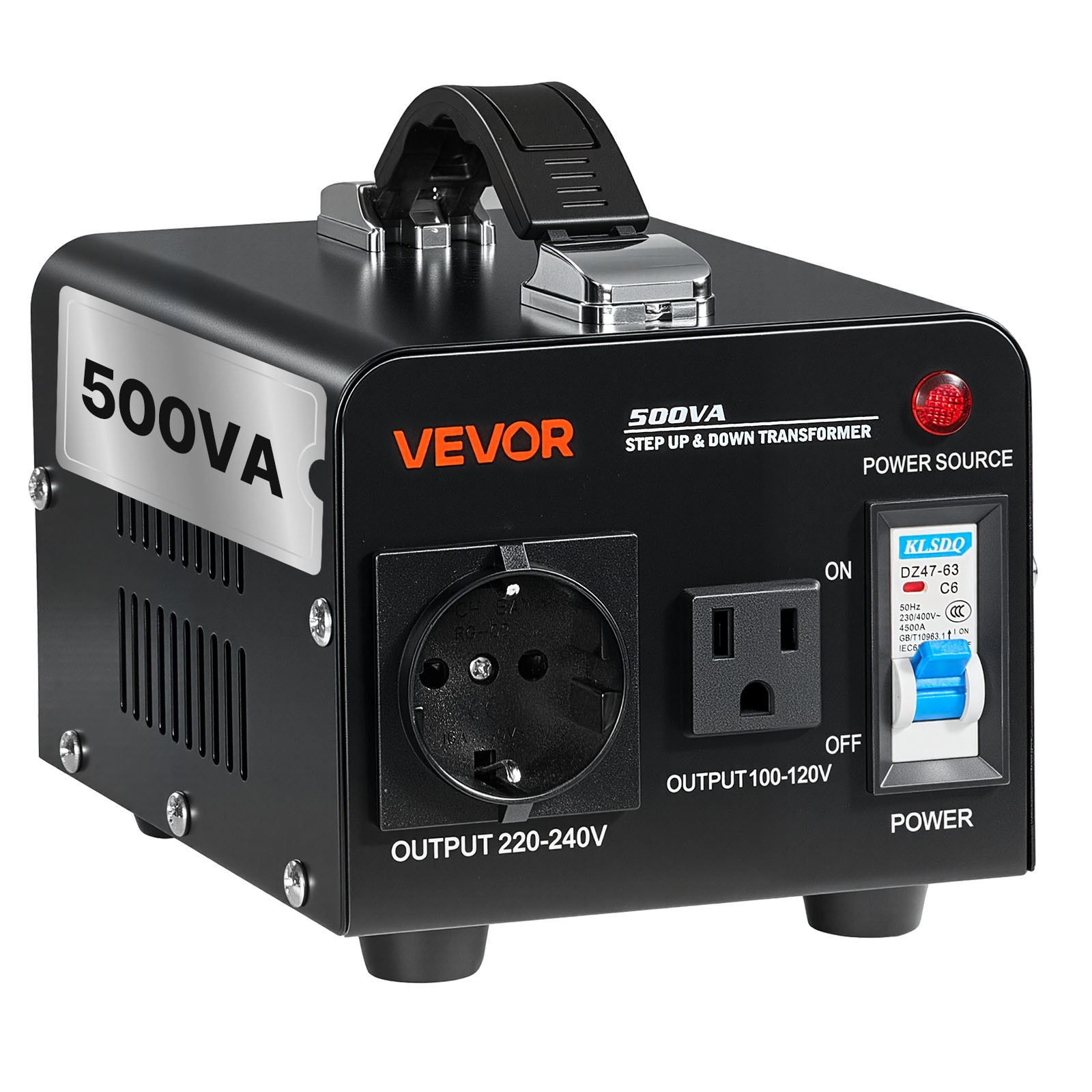 VEVOR Voltage Converter Transformer 500VA Step Up/Down 110V to 220V/220V to 110V gallery