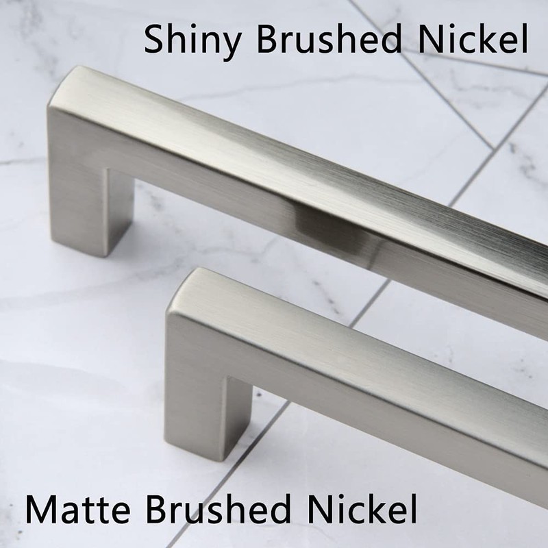 Solid Square Bar Cabinet Handle - Brushed Nickel Furniture Pull, 7.6 Inch/192... gallery