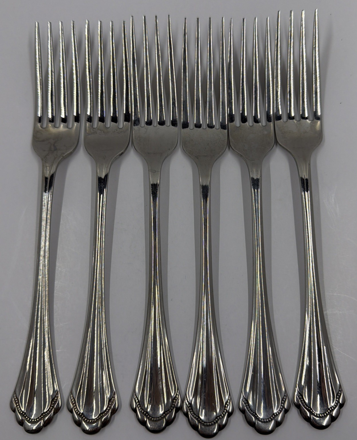ONEIDA Stainless MARQUETTE Set 6 DINNER FORKS 7 3/4" Glossy Community USA Cube gallery