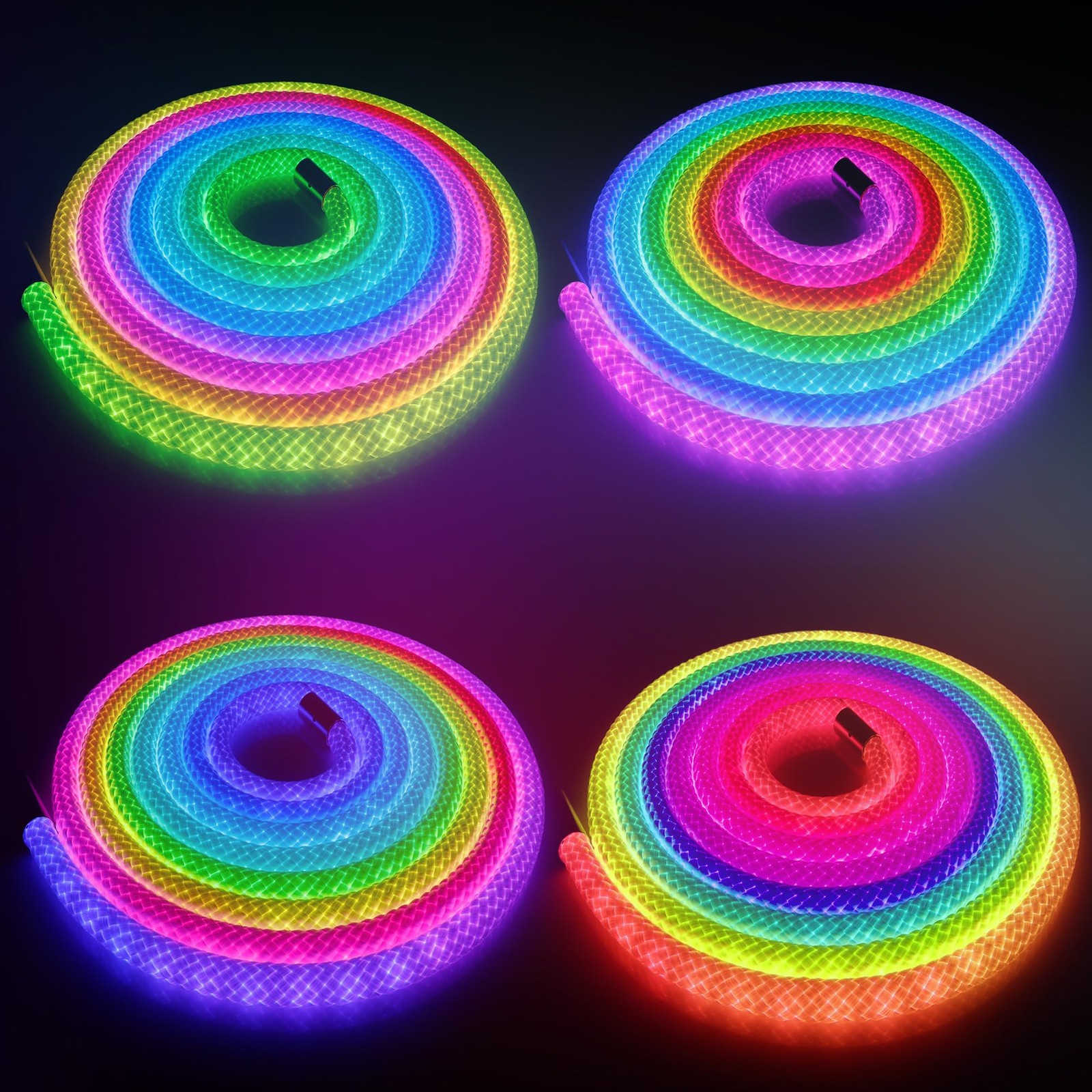 360 Degree Luminous Reticulate Weave Rope Lights, 16.4ft Addressable ICRGB LE... gallery