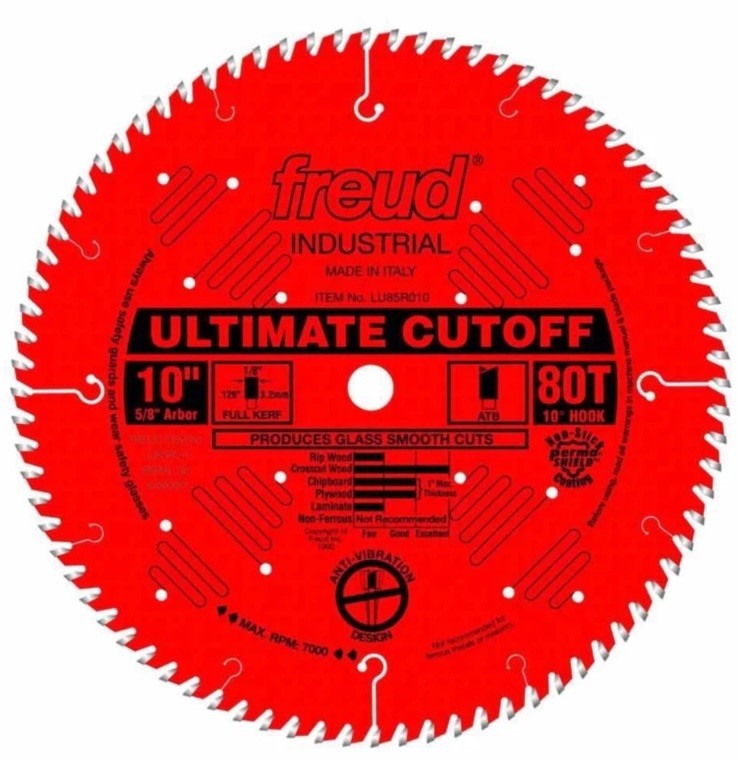 Freud LU85R010 Circular Saw Blade, 10 in Dia, 5/8 in Arbor, 80-Teeth, Carbide Cu gallery