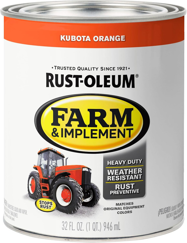280159-2PK Farm & Implement Enamel Paint, Quart, Kubota Orange, 32 Fl Oz (Pack o gallery