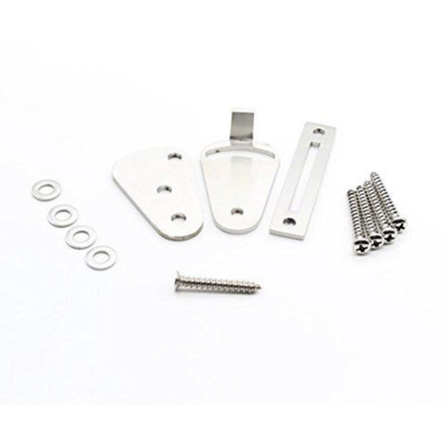 CCJH 1Pack Steel Silver Door Lock for Sliding Barn Wooden Doors Two-Piece Lock gallery