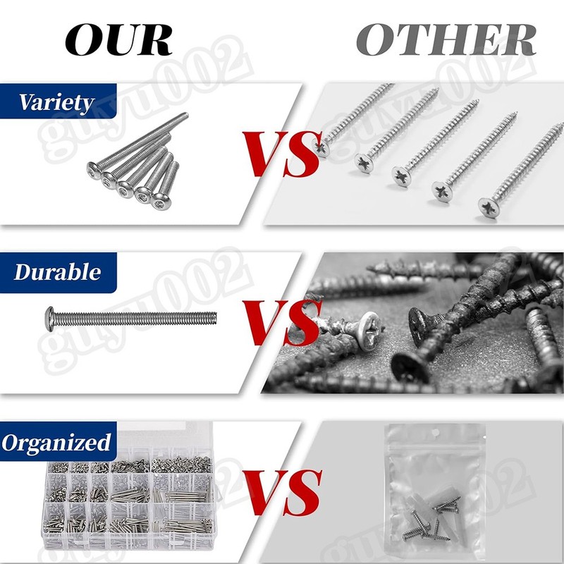 1300Pcs M2 M3 M4 M5 Button Head Socket Cap Screw Bolts Nuts Washers Assortment gallery