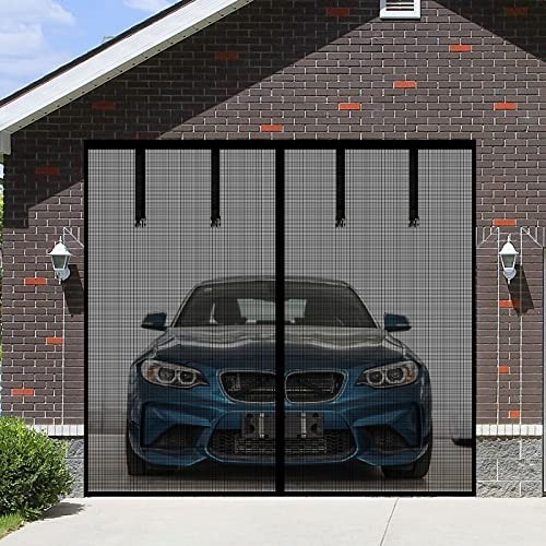 Magnetic Garage Screen Door for 1 Car Garage Doors 9x7FT- 9X7 FT Black gallery