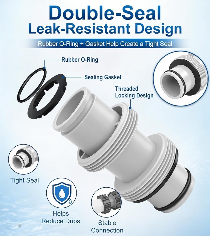 Quick-Install 1.5" Pool Hose Adapter - Durable No-Tool Connector for Filtration gallery