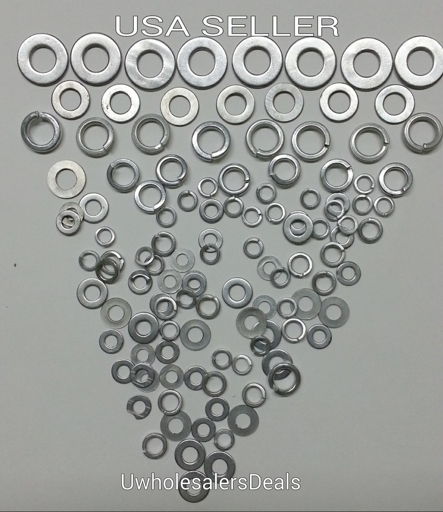 120+ Steel Washers Flat & Lock Assorted Size 1/4" to 3/4" (Outer Dimension) NEW