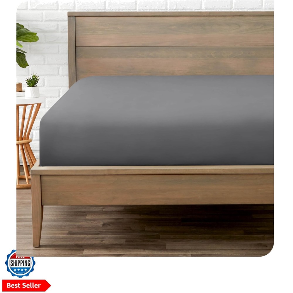 Fitted Bottom Sheet Twin Extra Long - 1800 Microfiber - Ultra-Soft Wrinkle F...