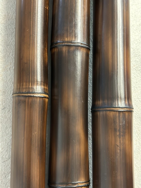 Dark Flame Cured bamboo pole 2” Diameter 1 ft to 8 ft You choose length gallery