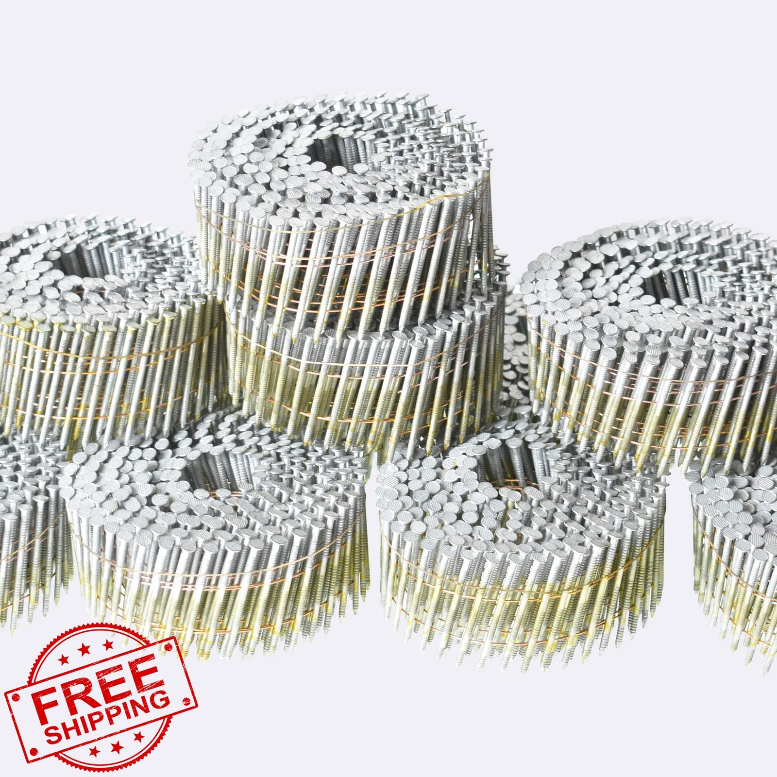 LiGuVCY 2-1/4" Wire Coil Ring Shank Siding Nails HD Galvanized 3600 Count gallery