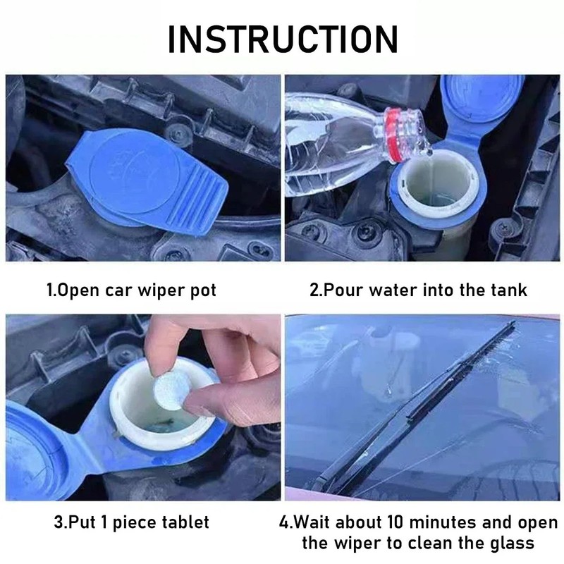 Car Windshield Washer Tablets Concentrated Effervescent Wiper Fluid Glass Cleane gallery