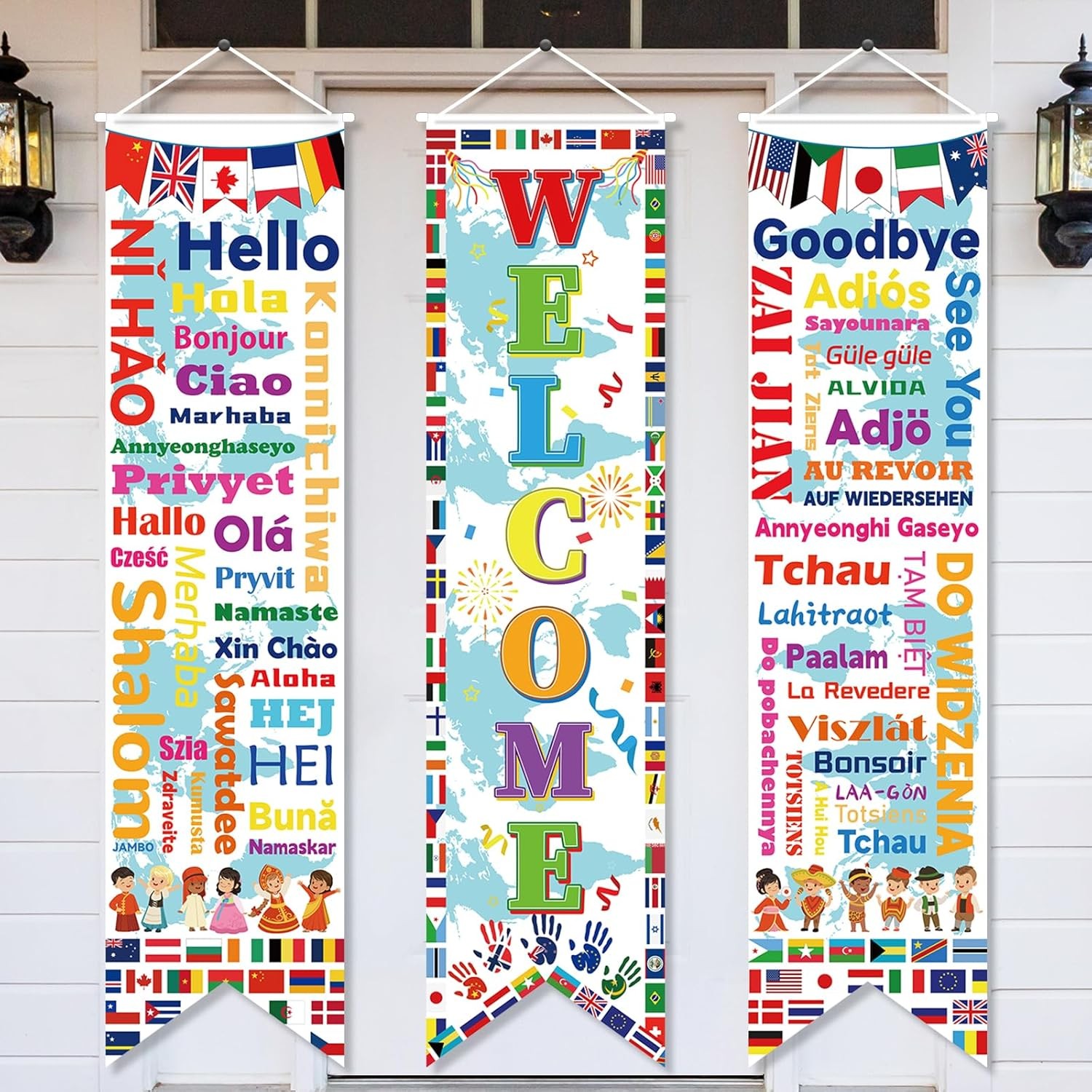 3PCS International World Flags Decorations Country Flags of the World Banner gallery