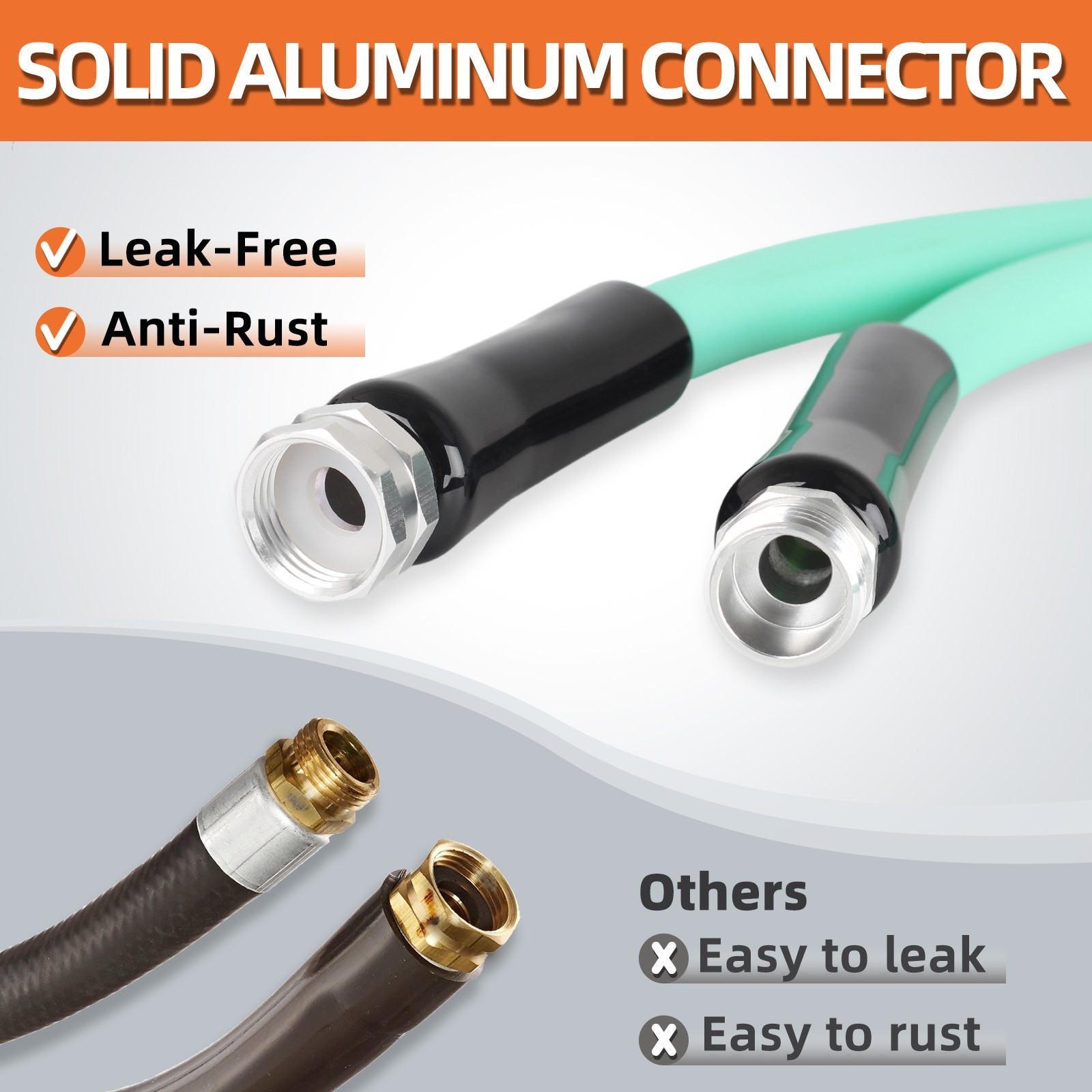 OULEME 25/35/75ft RV Drinking Water Hose, 5/8" with Aluminum Fittings gallery