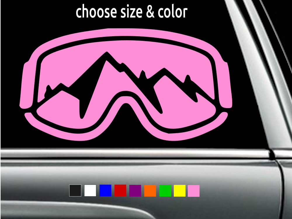Ski Sking Skier Mask with Mountains Vinyl Sticker Car Decal CHOOSE SIZE COLOR gallery