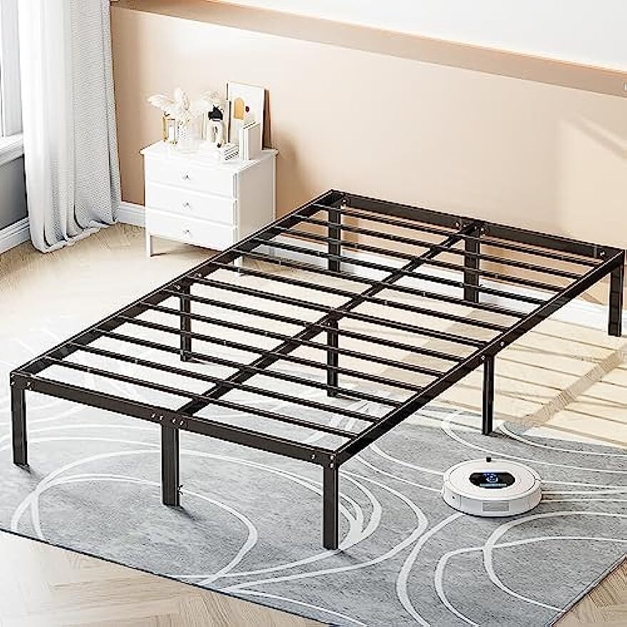 14 Inch Metal Platform Bed Frame Full King Queen Size Sturdy Steel Slat Support gallery