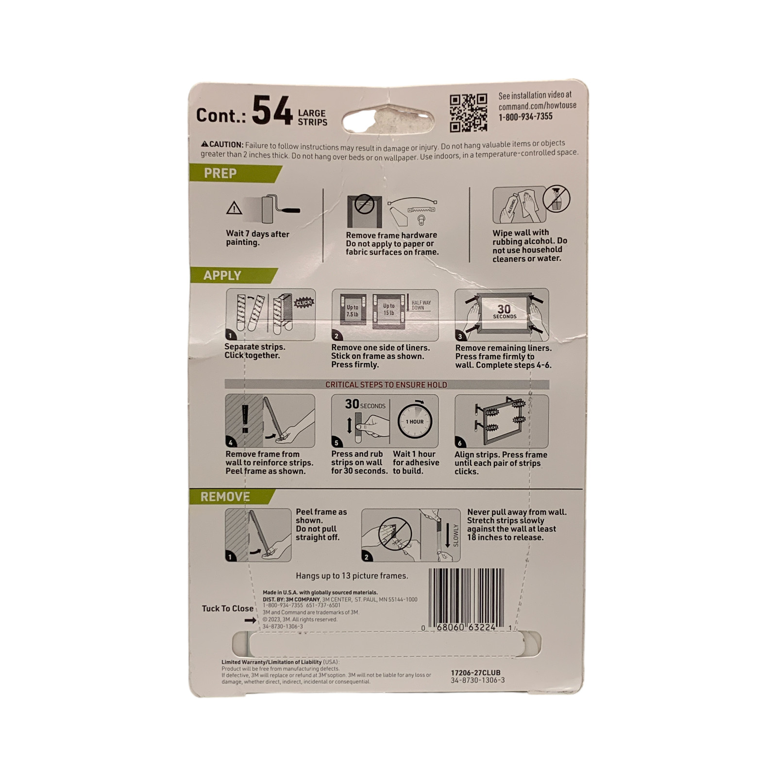 3M Command Damage-Free Hanging Strips, Large Picture Hanging Strips, 15lbs, 27ct gallery